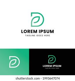 Simple Letter D Leaf Logo