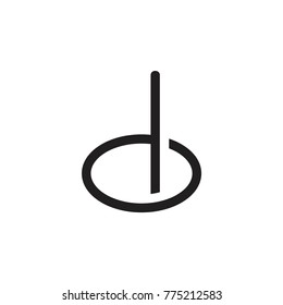 simple letter d lines art logo vector