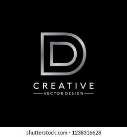 Simple letter D logo design Vector