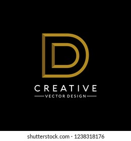 Simple letter D logo design Vector