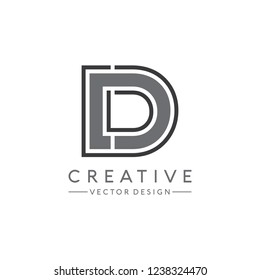 Simple letter D logo design Vector