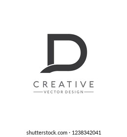 Simple letter D logo design Vector