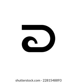 Simple letter D logo design vector.