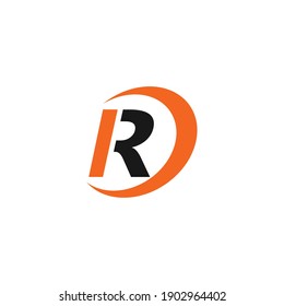 simple letter D R logo icon vector