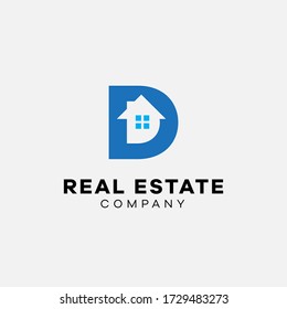 Simple letter D for Real Estate business logo design. Construction Architecture Building Logo Design Template Element