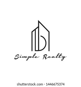 simple letter d realty logo design