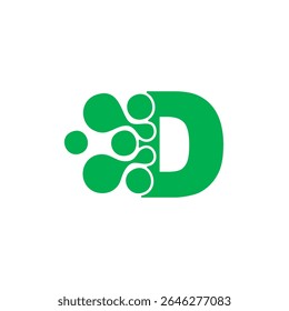 Simple letter D Technology design template logo