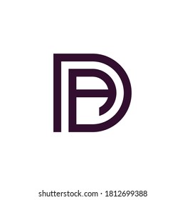 simple letter DA logo outline vector