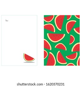 Simple Letter Design from a Green and Red Watermelon