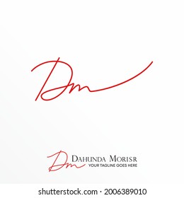 Simple letter DM latin font in line art image graphic icon logo design abstract concept vector stock. Can be used as a symbol related to initial.