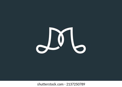 Simple Letter DM Logo Monogram