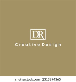 simple letter DR or RD logo design with luxury template vector