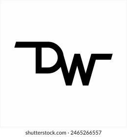 Simple letter DW logo design.
