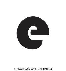 simple letter e curves logo vector