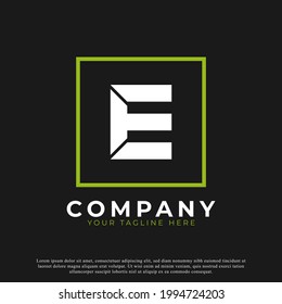 Simple Letter E Inside Square Modern Logo. Usable for Business and Branding Logos.