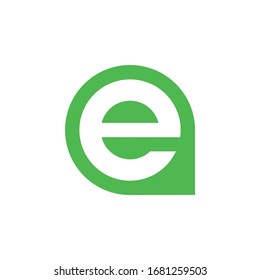 Simple letter E logo green