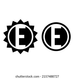 simple letter E round design icon logo