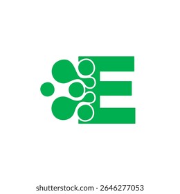 Simple letter E Technology design template logo