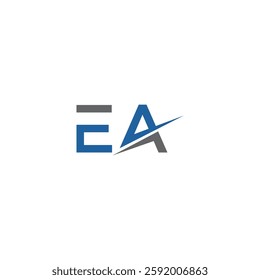 Simple letter EA arrow or EA growth or EA pathway logo concept vector icon
