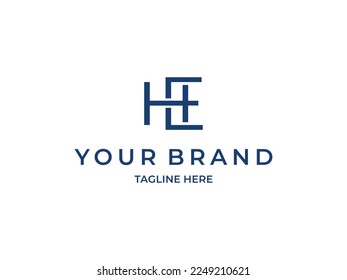 simple letter EH or HE design logo template, vector illustration