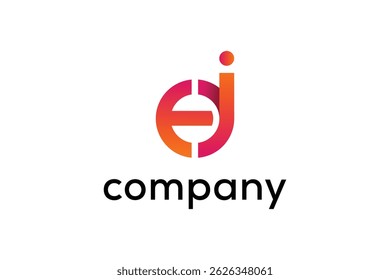 simple letter ej logo icon vector design template concept
