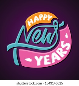 Simple letter emblem Happy New Year for greeting card or background. Vector letter Happy New Year for element design. Vector illustration EPS.8 EPS.10
