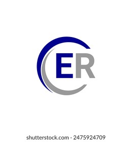 Simple Letter ER logo design template vector illustration. Alphabet Letter ER. ER Technology Logo Design Pixel Element.

