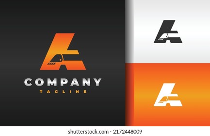 simple letter a excavator logo