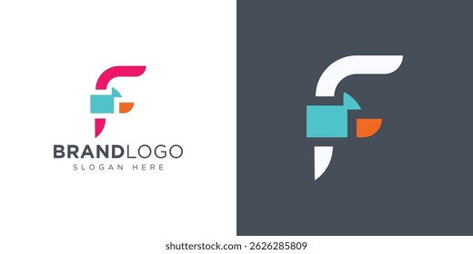 simple letter f logo icon vector design template concept
