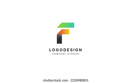 simple letter f logo origami style