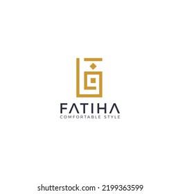 Simple Letter FA Cube Arabic Font Logo. Letter F Arabic Abstract logo. FAA Symbol Alphabet. Modern, Elegant, Luxury Style for Company Brand Identity