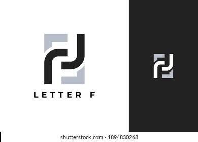 simple letter ff logo. geometrical ambigram vector.