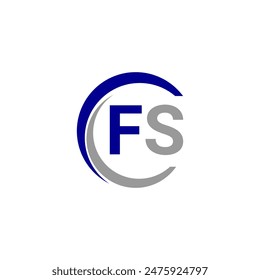 Ilustración vectorial de Plantilla de diseño de logotipo Simple Letter FS. Letra alfabética FS. Elemento de píxel de diseño de logotipo de Tecnología FS.