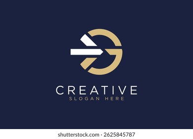 simple letter g arrow logo icon vector design template concept