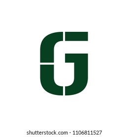 simple letter g geometric design logo vector