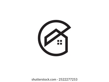 simple letter G with house logo design inspiration