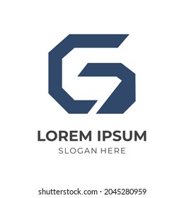 letra simple modelo de diseño de logotipo G vector con estilo de color azul plano