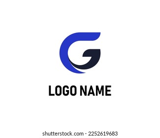 Simple letter G logo design template on white background