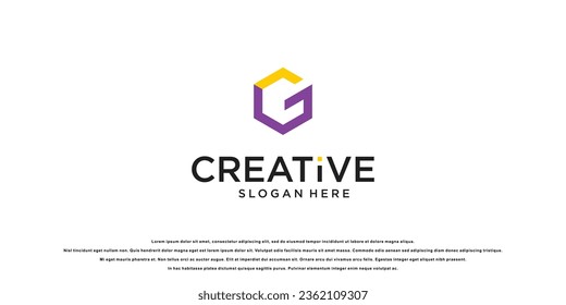 Diseño de logotipo G simple con concepto moderno| vector premium
