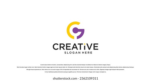 Simple letter G logo design with modern concept| premium vector