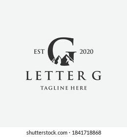 simple letter G with mountain design inspiration