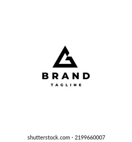 Simple Letter G Triangle Logo Design. Initial Letter G forming a Triangle Symbol Design.