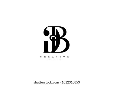 Simple letter GB monogram stylish type design logo