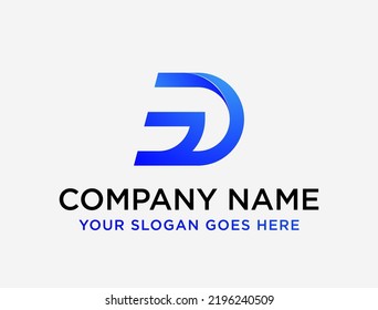 Simple letter GD or DG logo design template on white background. Suitable for any brand logo and etc.