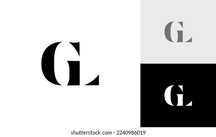 Simple letter GL monogram logo design vector