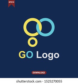 Simple letter GO with three circles logo vector design