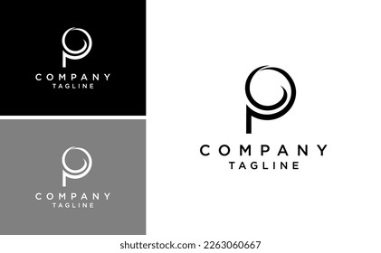 simple letter GP logo monogram PG abstract vector
