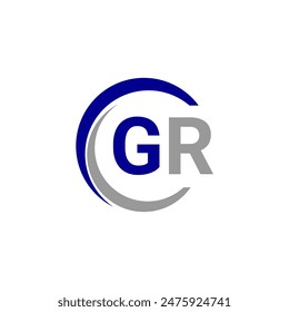 Simple Letter GR logo design template vector illustration. Alphabet Letter GR. GR Technology Logo Design Pixel Element.
