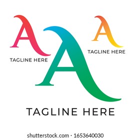 Simple Un logotipo de color degradado de letra