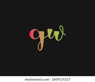 Simple letter GW logo design vector